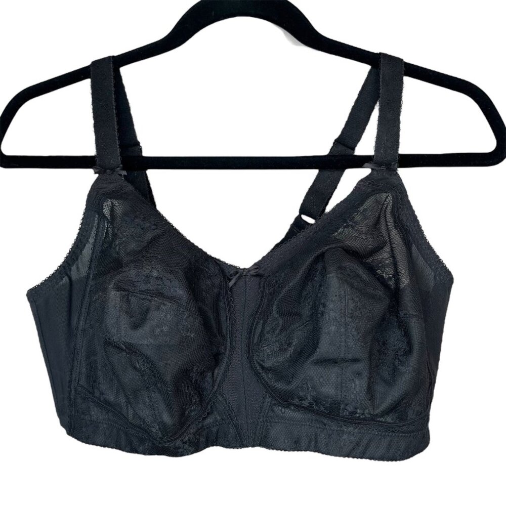 Goddess Alice Wire Free Soft Cup Bra 36DDD Black Lace Full Coverage